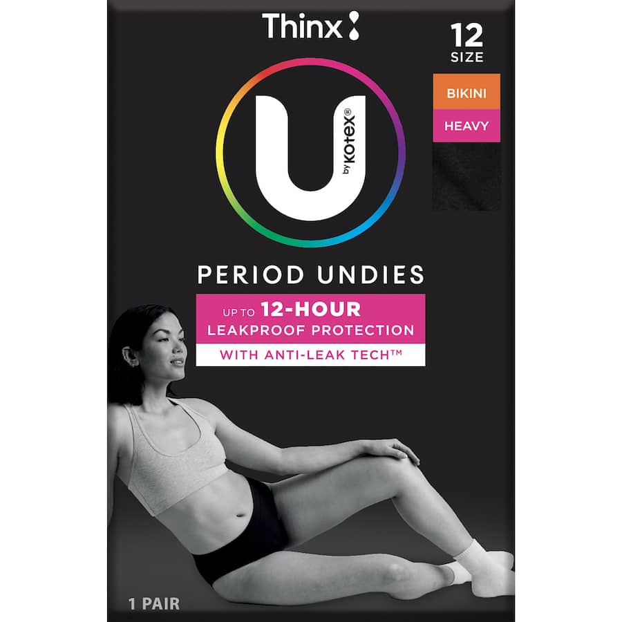 U By Kotex Period Undies Bikini Regular Size 12