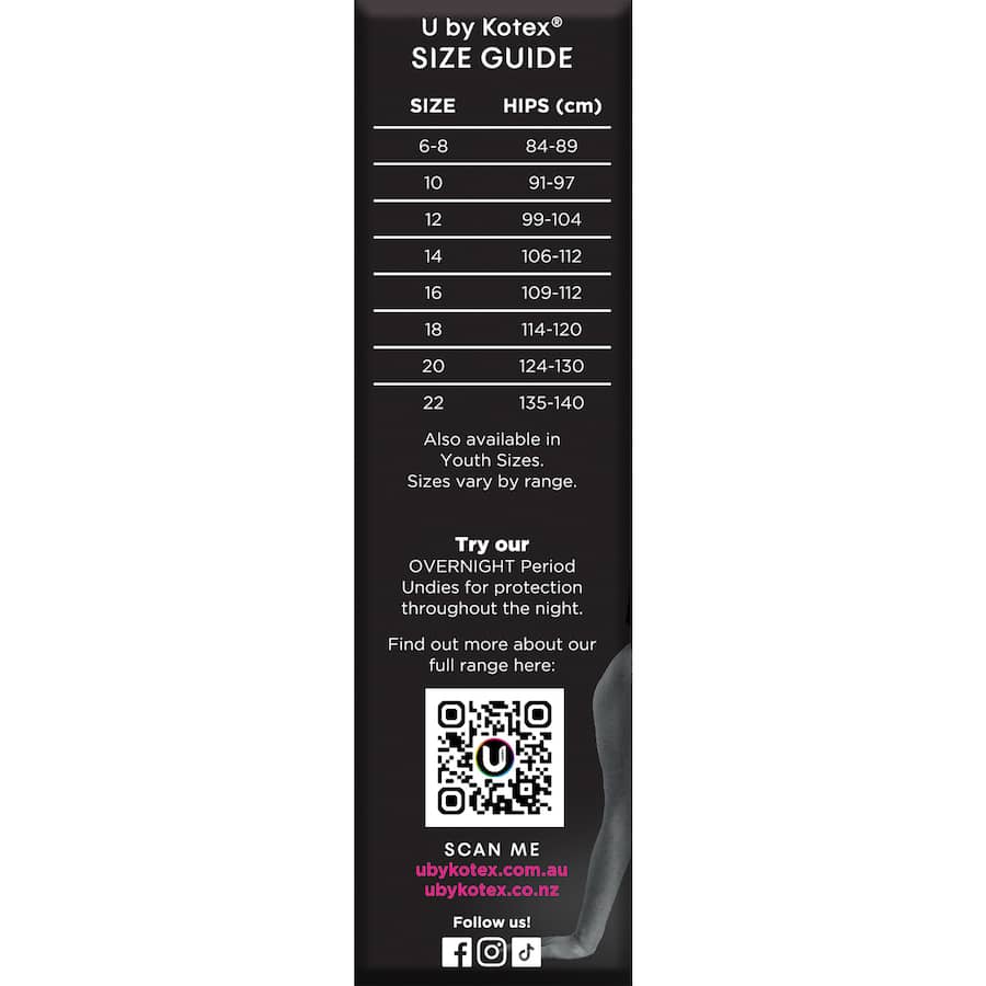 U By Kotex Period Undies Bikini Regular Size 12