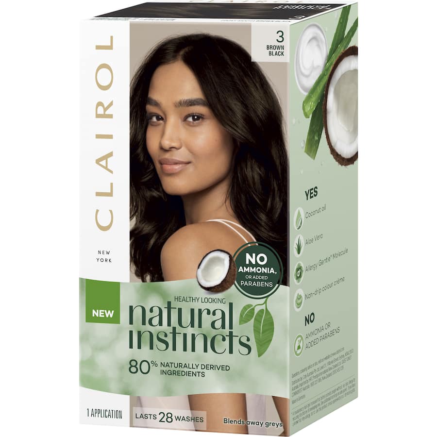 Clairol Natural Instincts Hair Colour 3 Brown 1pack