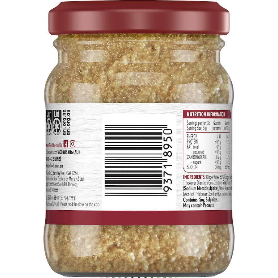 Masterfoods Ginger Freshly Chopped Jar 160g