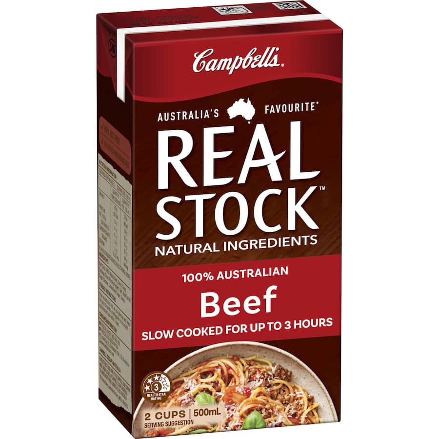 Campbells Real Stock Beef Stock Liquid Carton 500mL