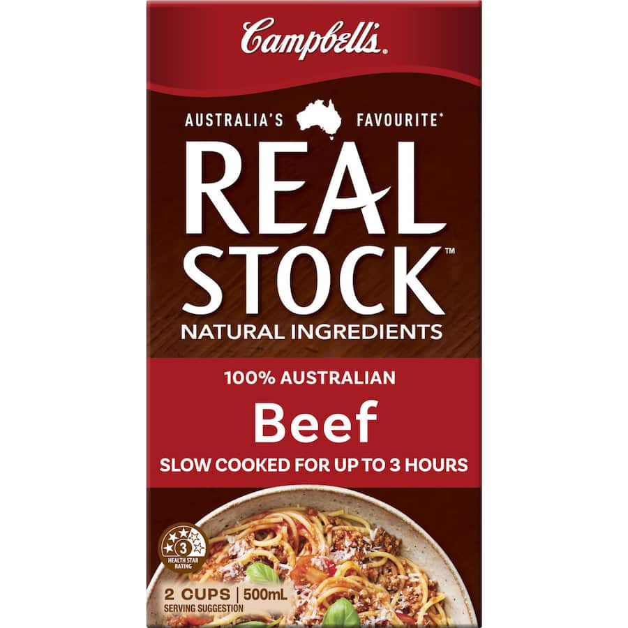 Campbells Real Stock Beef Stock Liquid Carton 500mL