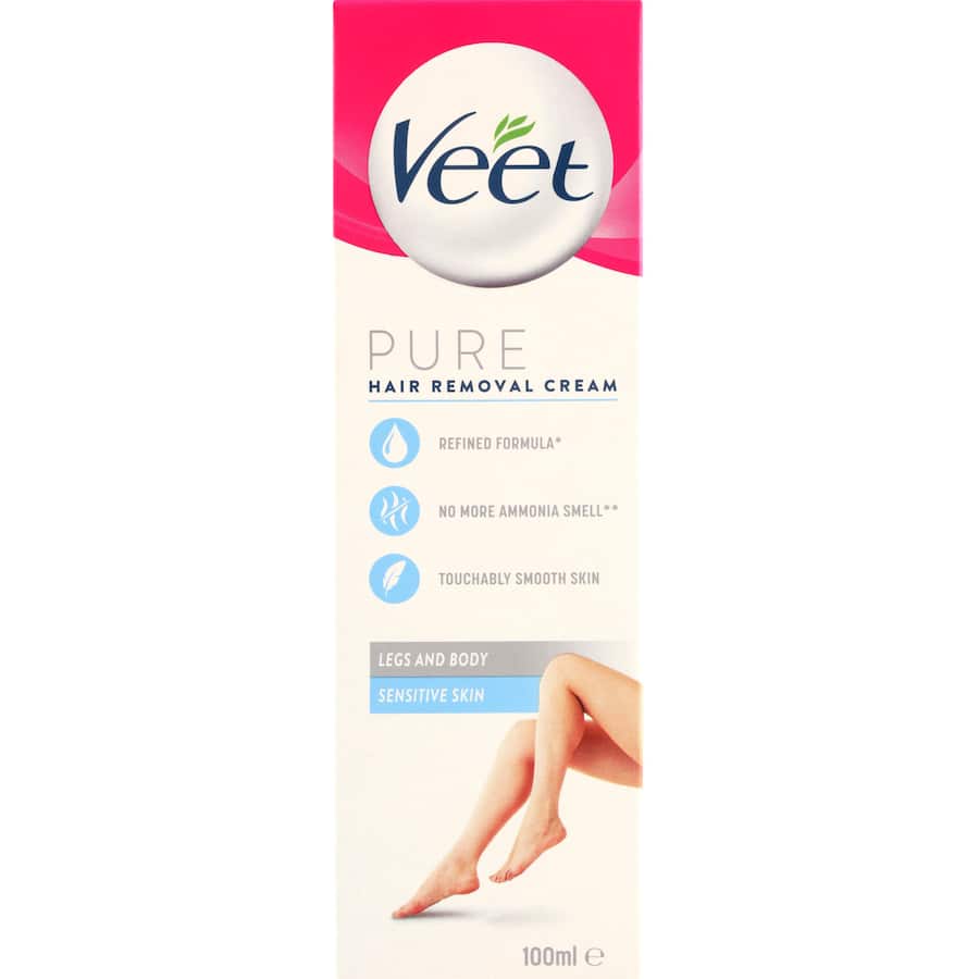 Veet Pure Hair Removal Cream Legs & Body Sensitive 100mL