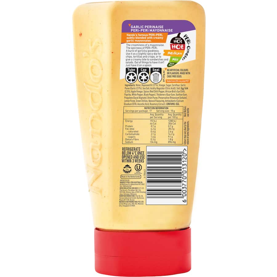 Nandos Perinaise Peri-peri Garlic Mayo Squeeze bottle 265g