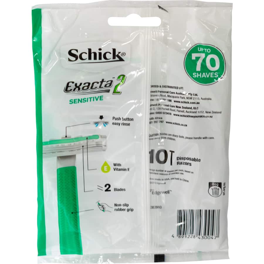 Schick Exacta 2 Disposable Razors Sensitive 10pack