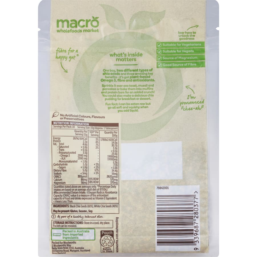Macro Chia Seeds Black & White 150g