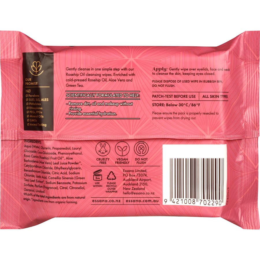 Essano Facial Wipes Gentle Cleansing 20pack