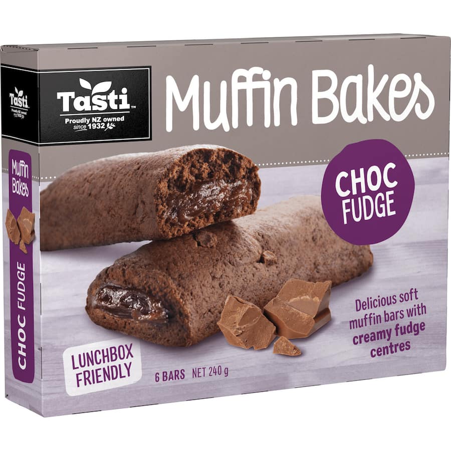 Tasti Muffin Bakes Cake Bars Choc Fudge 6pk 240g