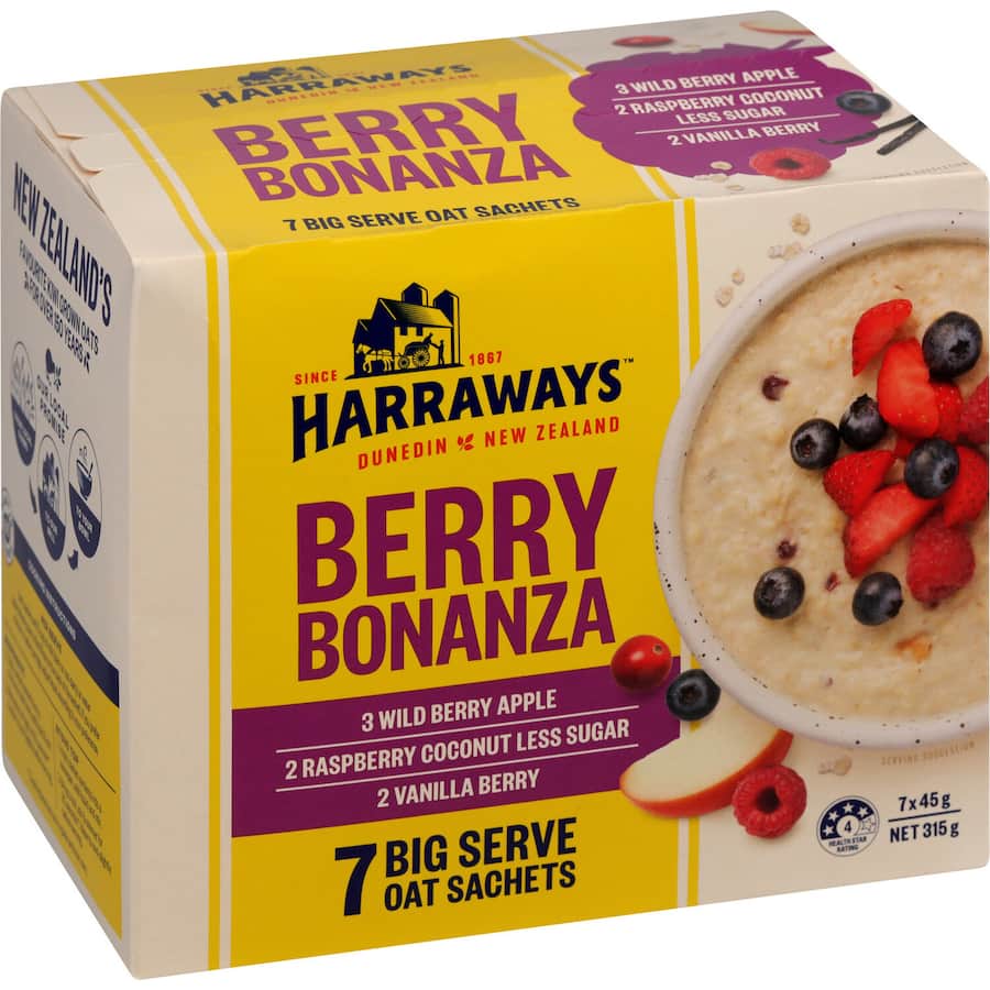 Harraways Oats Berry Bonanza 7pk 315g