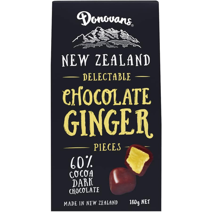 Donovans Delectable Chocolates Dark Chocolate Ginger Pieces 180g
