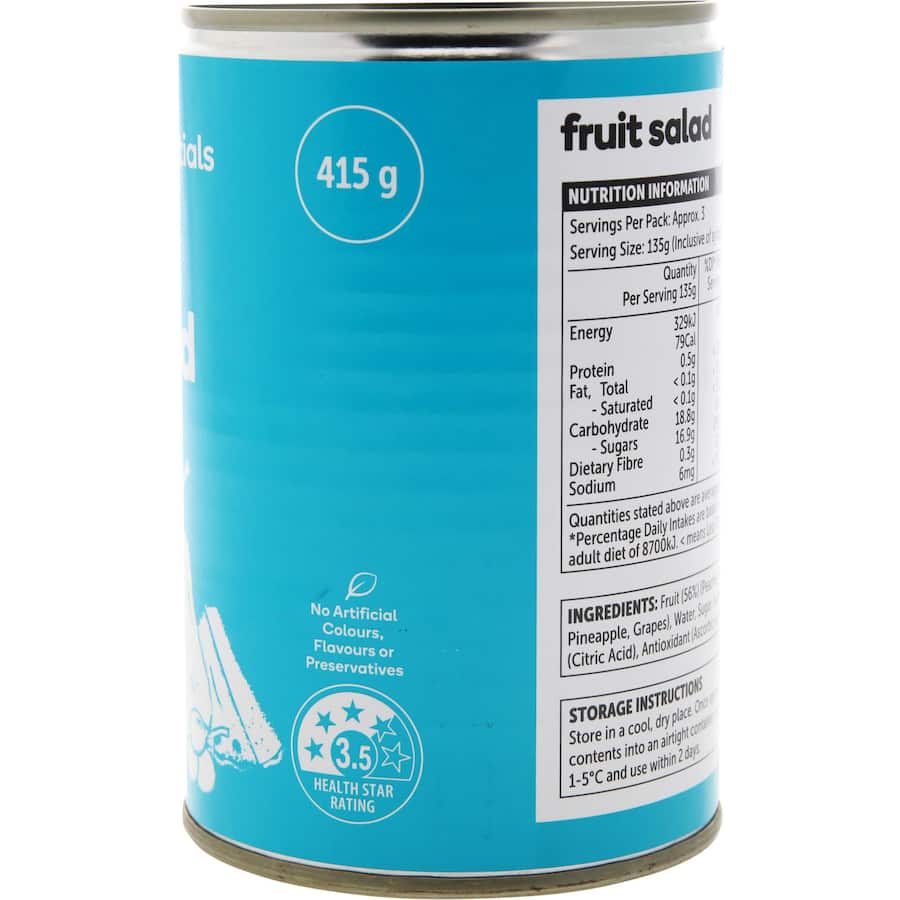 Essentials Fruit Salad In Syrup Can 415g
