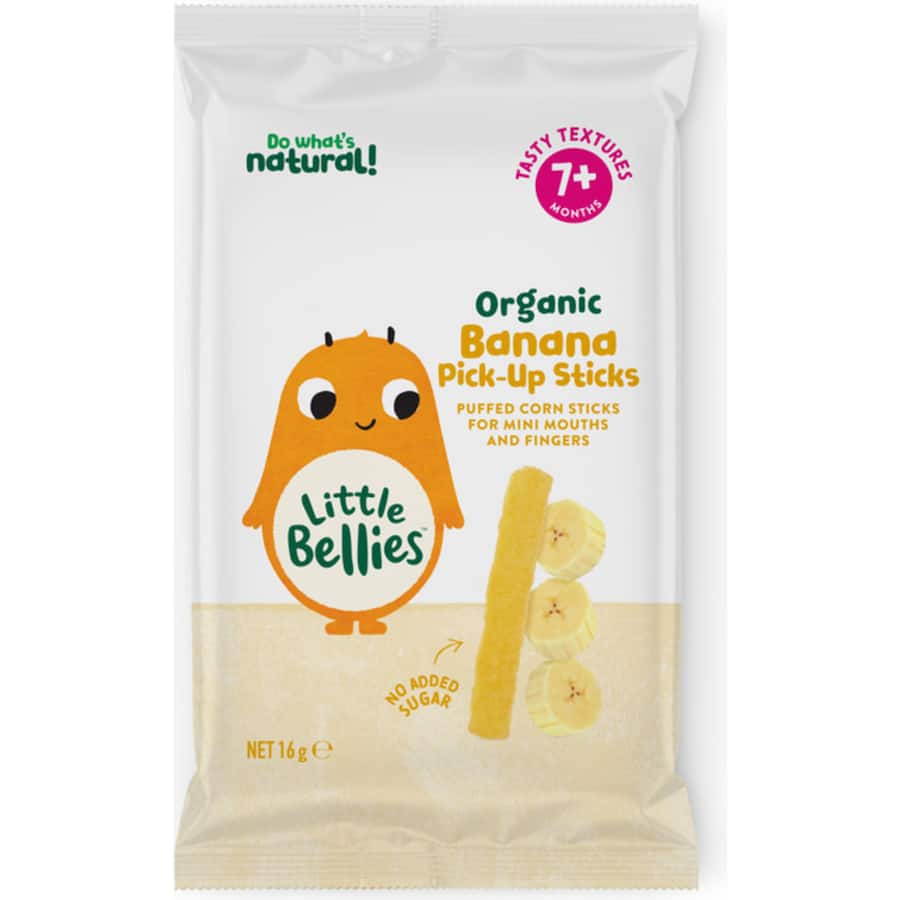 Baby Bellies Organic Baby Snacks Banana Pick Up Sticks 16g
