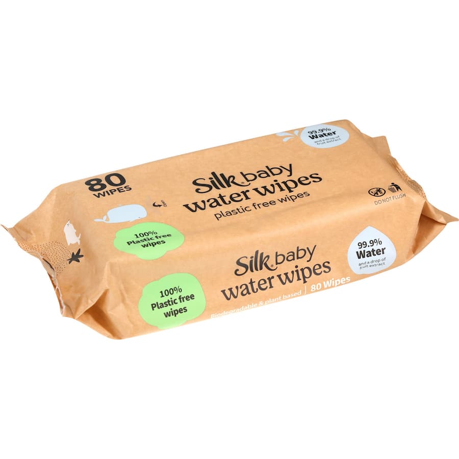Silk Baby Wipes 99.9% Water & Plastic Free 80pack
