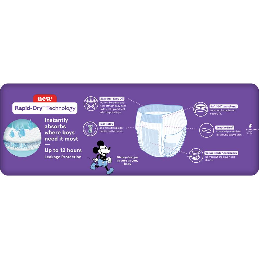 Huggies Ultra Dry Nappy Pants Boys Size 4 (9-14 Kg) Jumbo pack 62pack