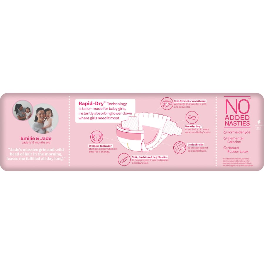 Huggies Ultra Dry Nappies Girls Size 4 (10-15kg) Bulk pack 36pack