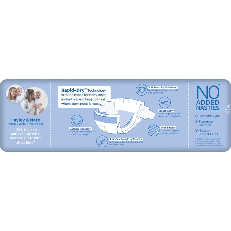 Huggies Ultra Dry Nappies Boys Size 5 (13-18kg) Bulk pack 32pack