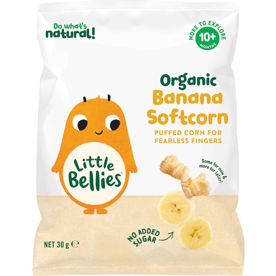 Baby Bellies Organic Baby Snacks Banana Softcorn 10+ Months 30g