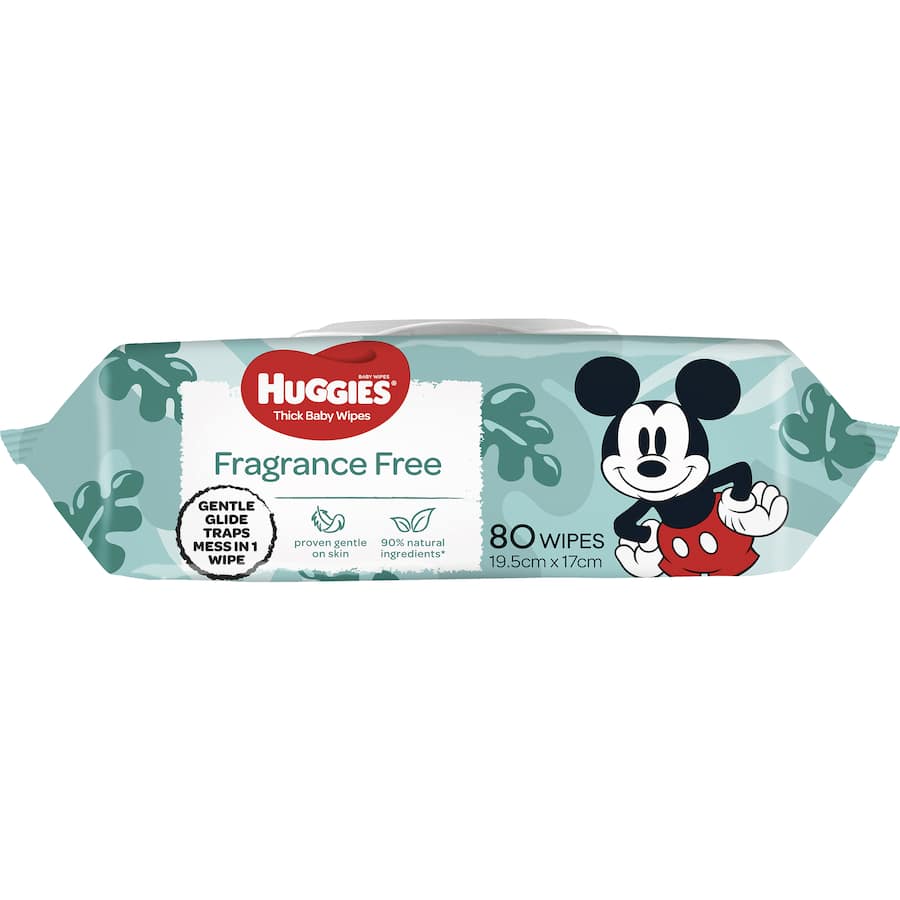 Huggies Thick Baby Wipes Fragrance Free Refill 80pack