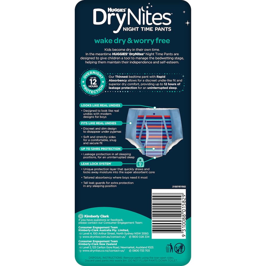 Huggies Drynites Boys 8-15 Years 8pack