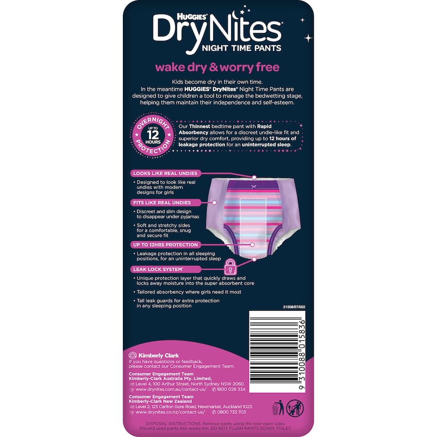 Huggies Drynites Girls 8-15 Years 8pack