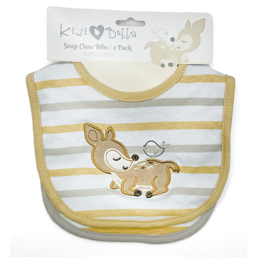 Kiwi Bubba Snap Dome Closure Bib 2pack