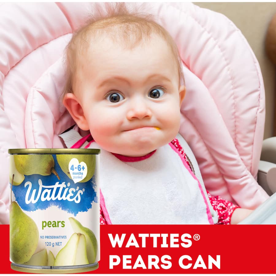 Watties Baby Food Pears Stage 1 4-6+ Months 120g