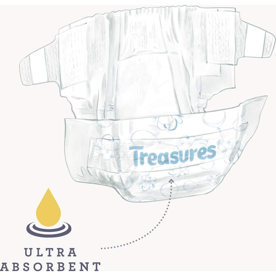 Treasures Dry & Snug Nappies Walker 13-18kg Convenience 16pack