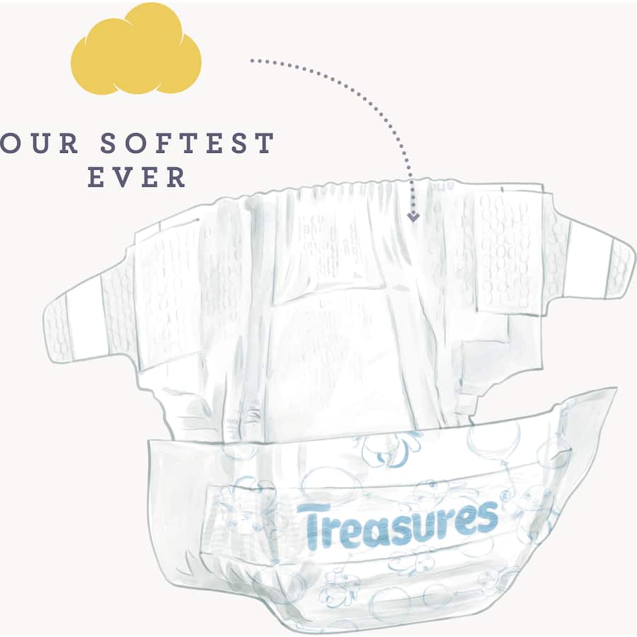 Treasures Dry & Snug Nappies Walker 13-18kg Convenience 16pack