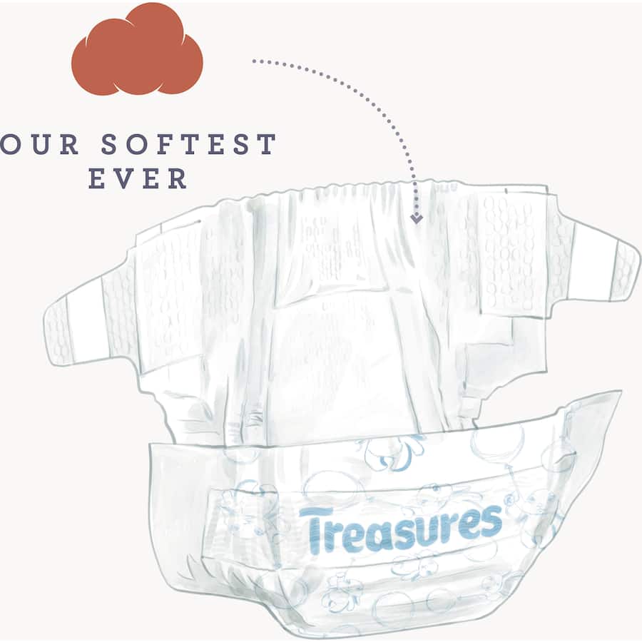 Treasures Dry & Snug Nappies Crawler 6-11kg Convenience 20pack