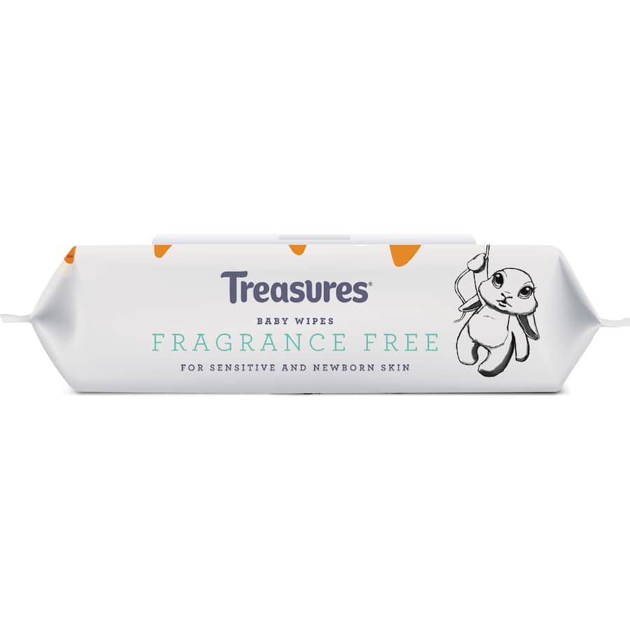Treasures Baby Wipes Fragrance Free 80pack