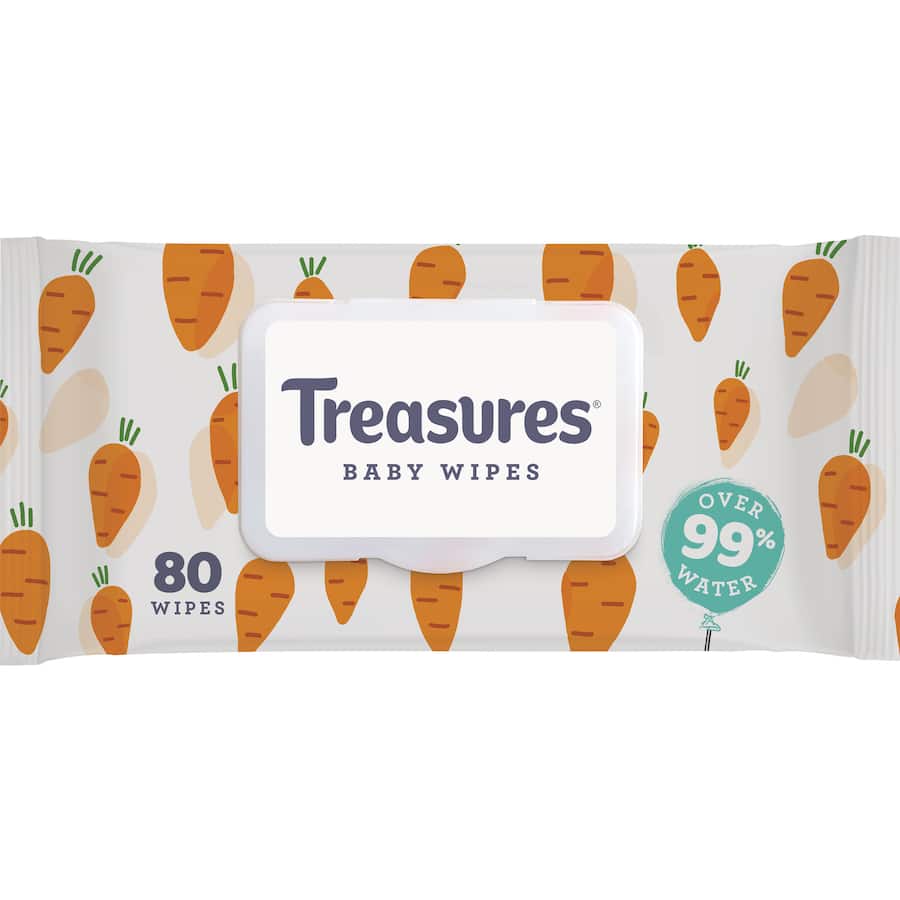 Treasures Baby Wipes Fragrance Free 80pack