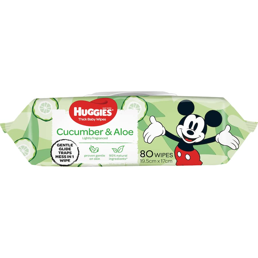 Huggies Thick Baby Wipes Cucumber & Aloe 80pack