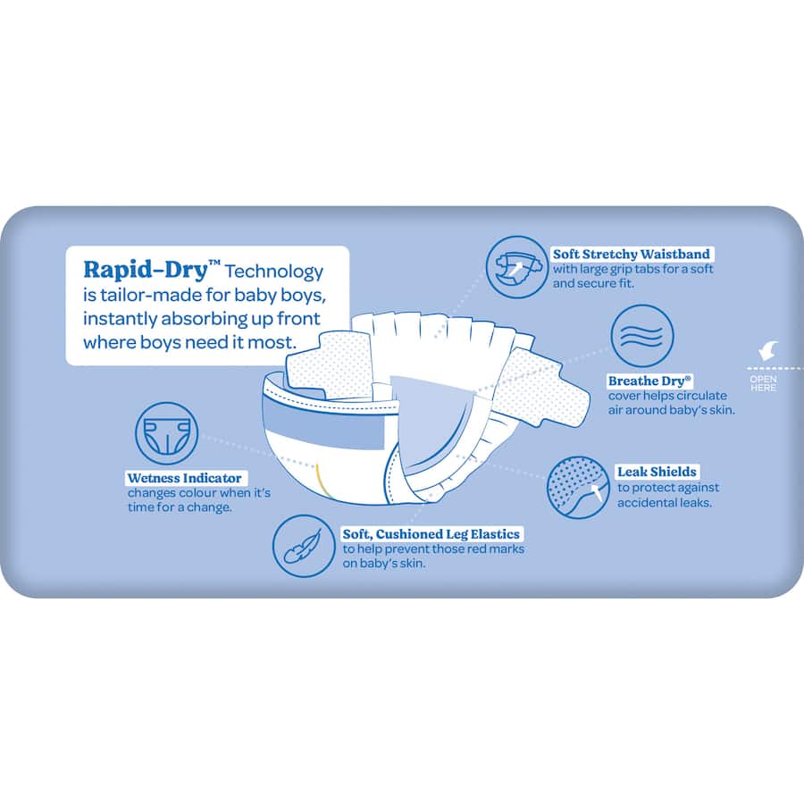 Huggies Ultra Dry Nappies Boys Size 3 (6-11kg) 22pack