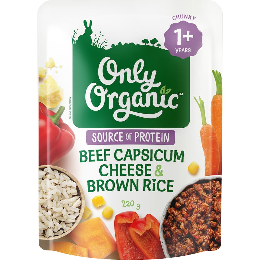 Only Organic Baby Food Beef Capsicum Cheese & Rice 220g