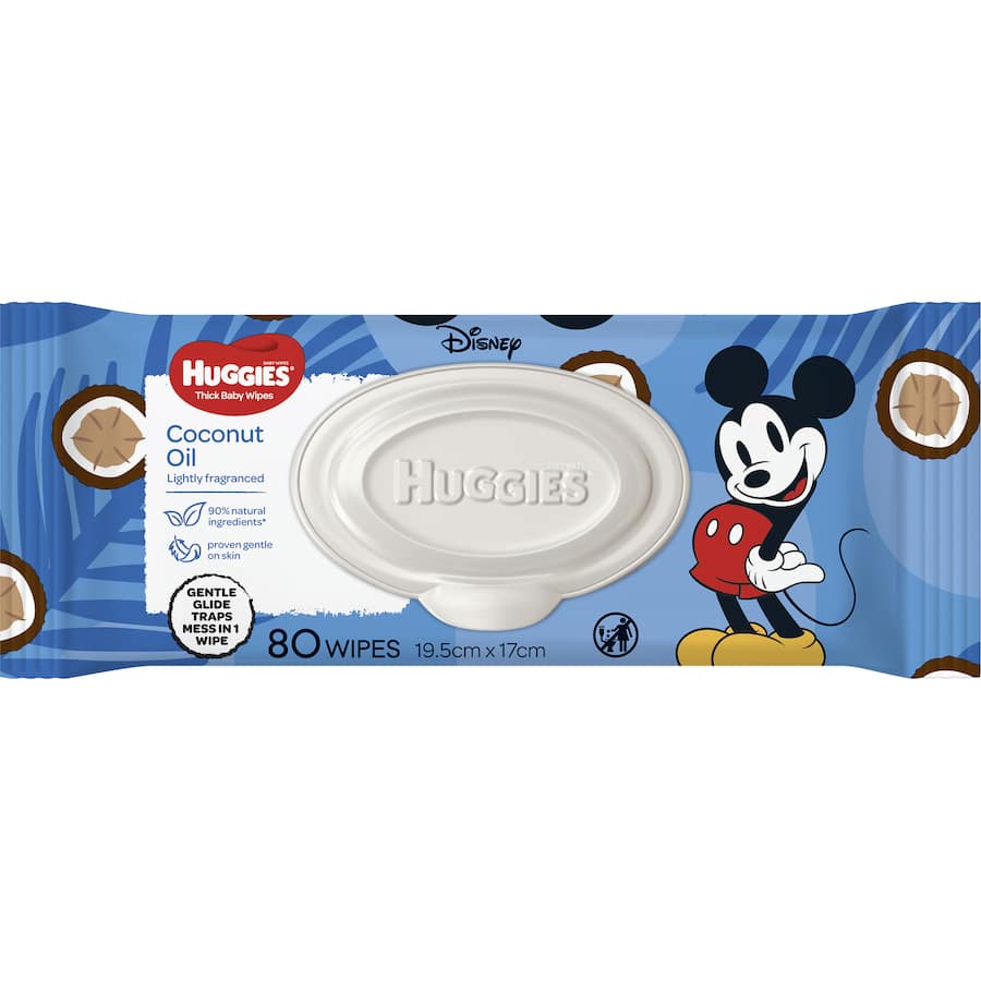 Huggies Thick Baby Wipes Coconut Oil 80pack