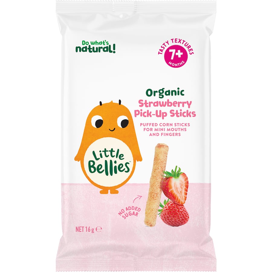 Baby Bellies Organic Baby Snacks Strawberry Pick-up Sticks 16g