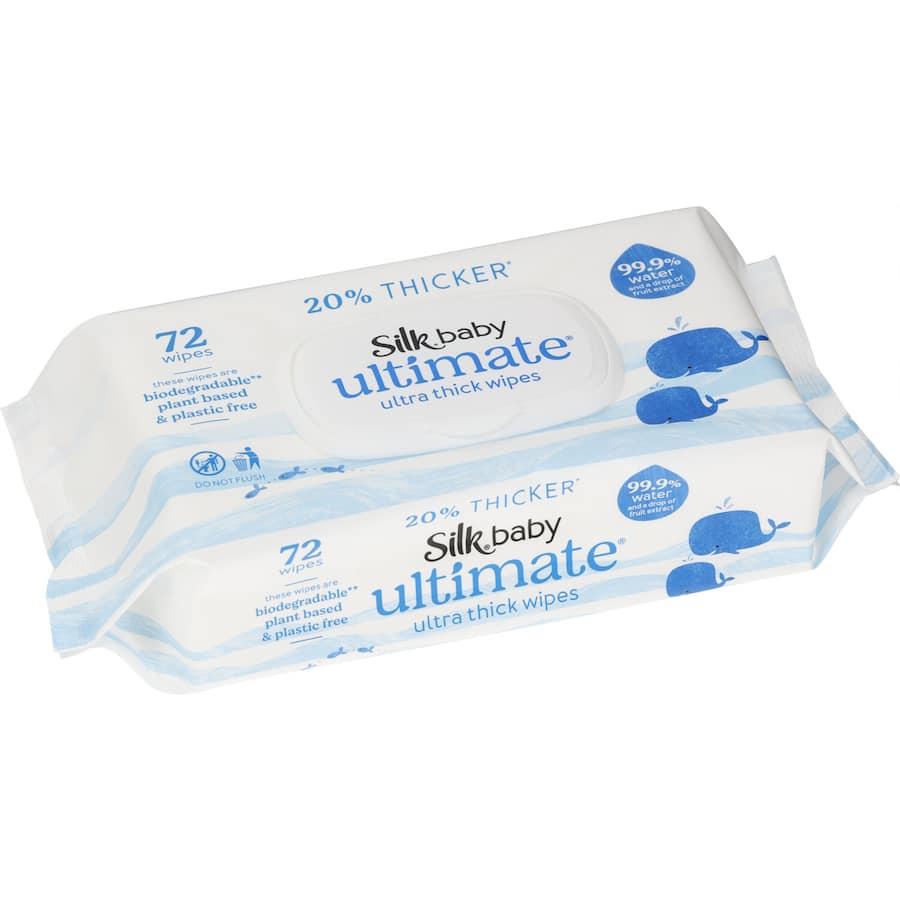Silk Ultimate Baby Wipes Ultra Thick 72pack