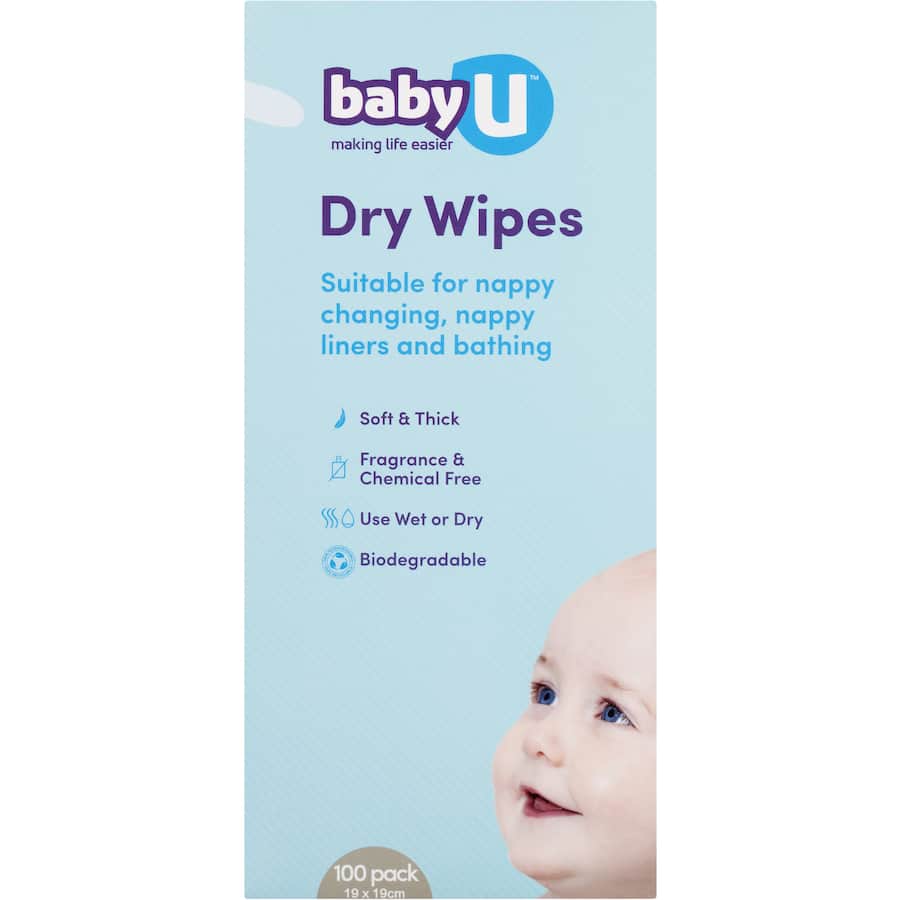 Baby U Baby Wipes Dry 100pack