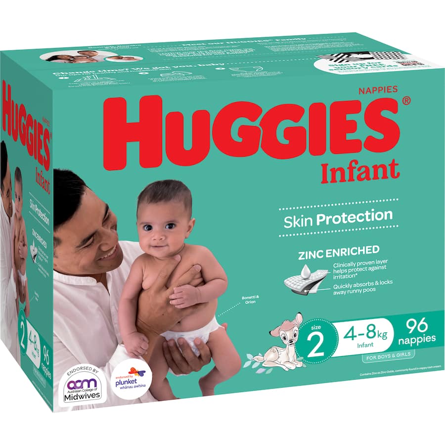 Huggies Infant Nappies Size 2 (4-8kg) Jumbo pack 96pack