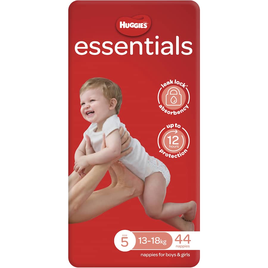 Huggies Essentials Nappies Size 5 (13-18kg) Jumbo pack 44pack