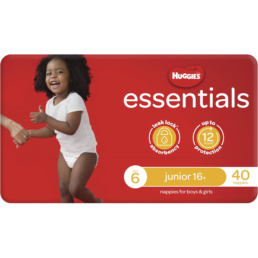 Huggies Essentials Nappies Size 6 (16+kg) Jumbo pack 40pack
