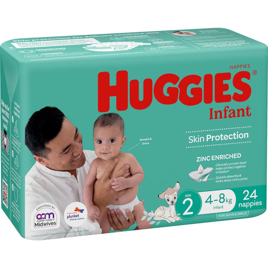 Huggies Infant Nappies Size 2 (4-8kgs) 24pack