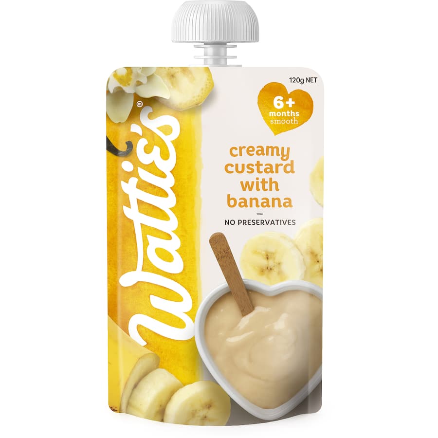 Wattie's Baby Food 6+ Months Creamy Custard With Bananas Pouch 120g