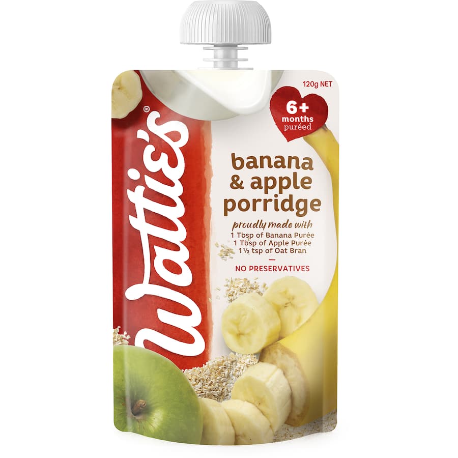 Wattie's Baby Food 6+ Months Banana & Apple Porridge Pouch 120g