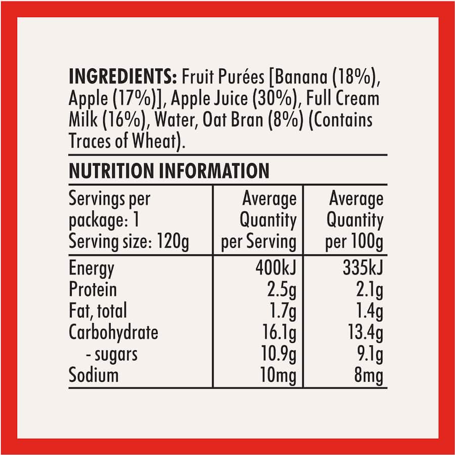 Wattie's Baby Food 6+ Months Banana & Apple Porridge Pouch 120g