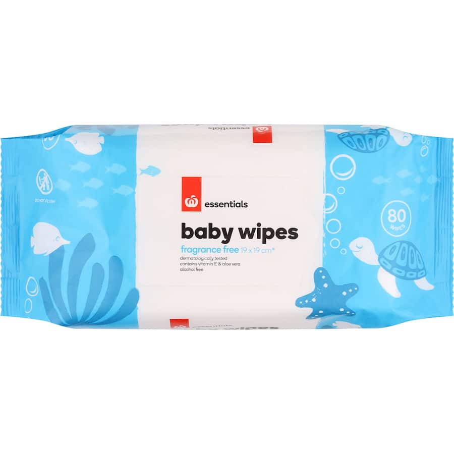 Essentials Baby Wipes Fragrance Free 80pack