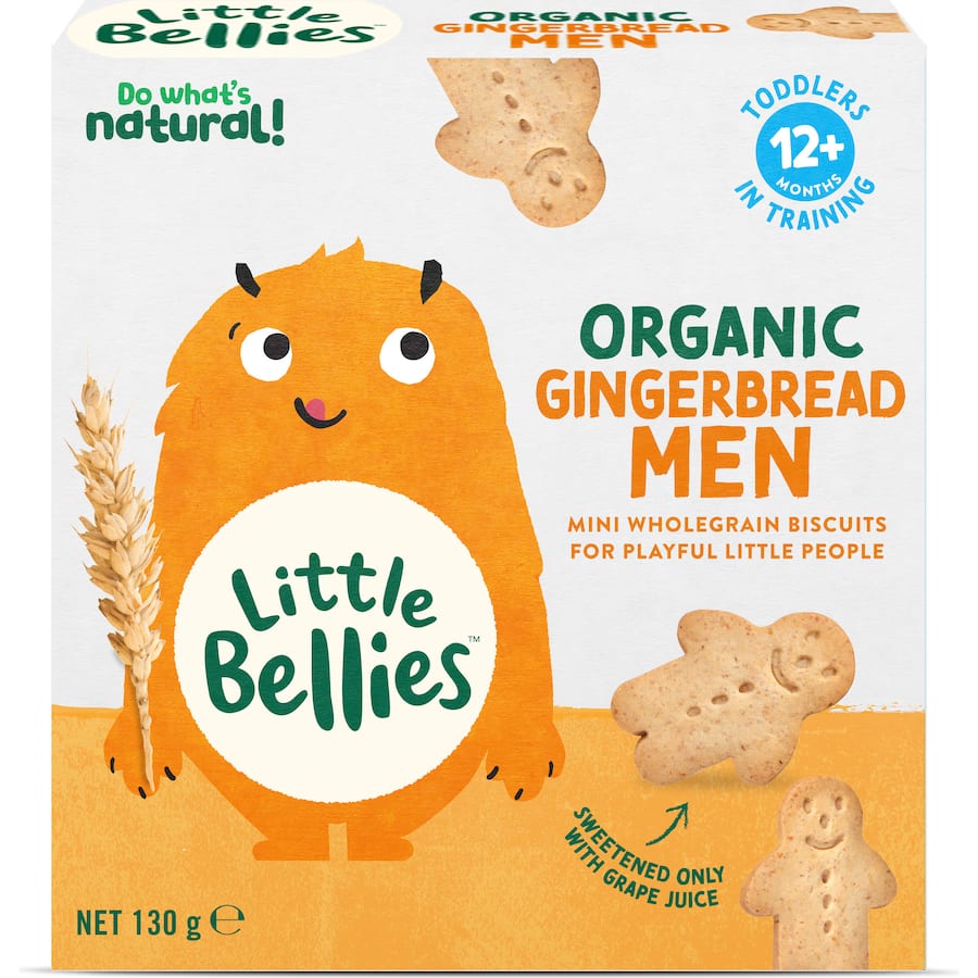 Little Bellies Organic Toddler Snacks Gingerbread Men Biscuits 130g