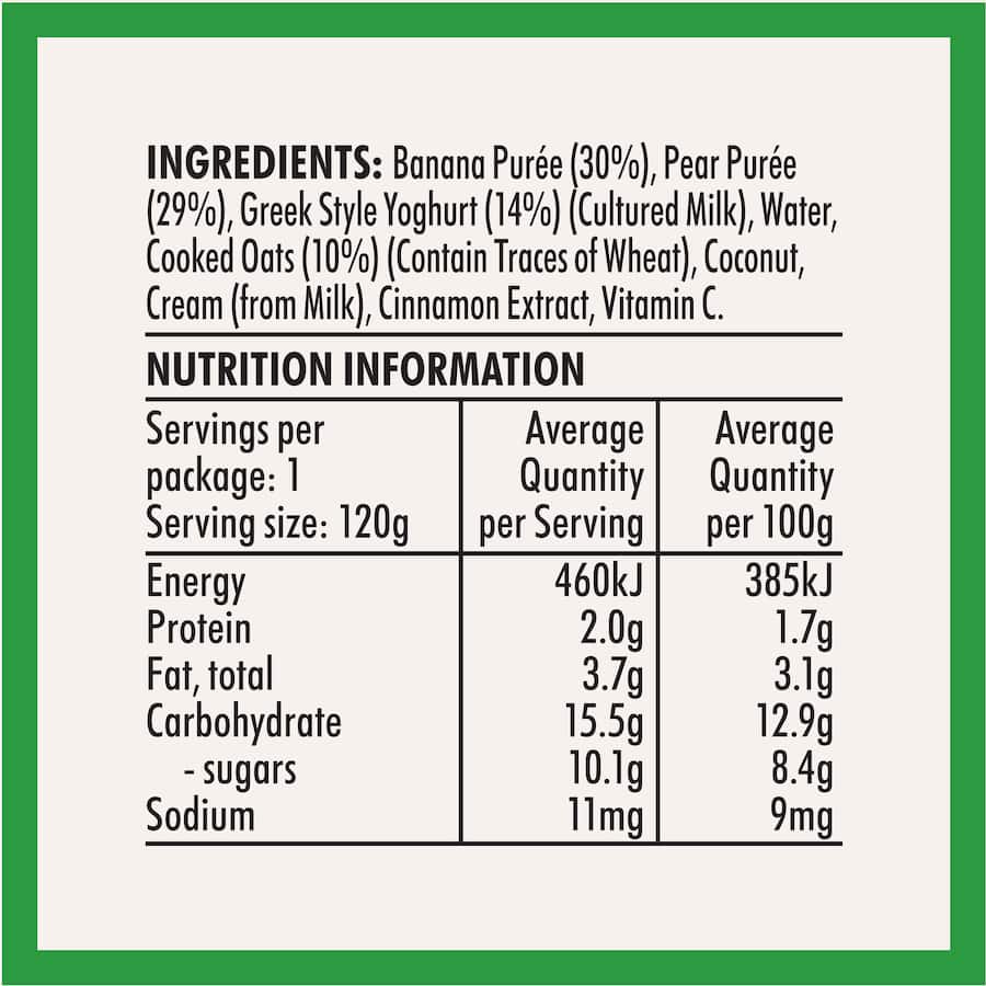 Wattie's Baby Food 8+ Months Smoothies Oatilicious Brekky Pouch 120g