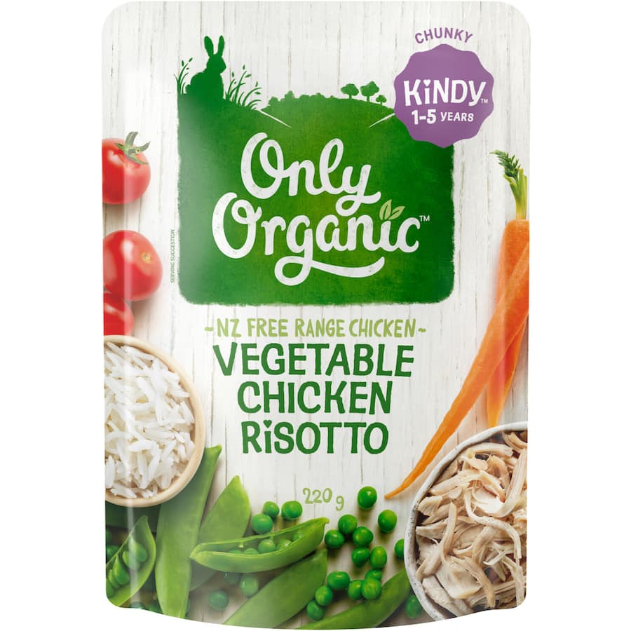 Only Organic Kindy Kids Meal Vegetable Chicken Risotto Pouch 220g