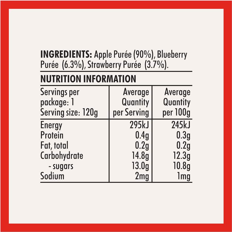 Wattie's Baby Food 6+ Months Apple, Blueberry & Strawberry 120g